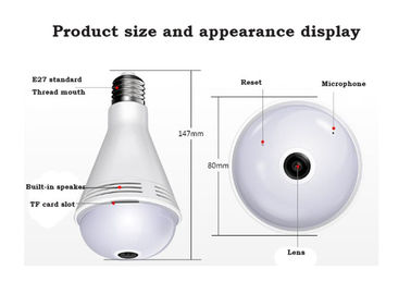Double caméra d'ampoule de la lumière E27 d'alarme automatique, surveillance sans fil de maison de caméra d'IR